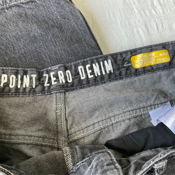 Point Zero Men’s Jeans Washed Black Cotton Straight Leg Zipper Fly 34 x 34 - Picture 2 of 14